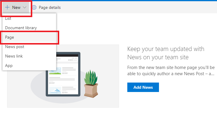 create a page template sharepoint online